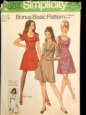 Simplicity Mini Dress Pattern uncut size 14